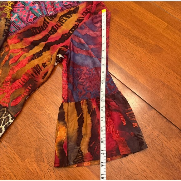 Calessa‎ Patchwork Embroidered Tunic Blouse Size Petite Small Boho - Picture 8 of 8